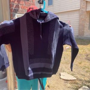 Lucky brand poncho sweater with hoodie